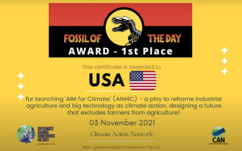 CAN International's Fossil of the Day award announcement