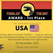 CAN International's Fossil of the Day award announcement